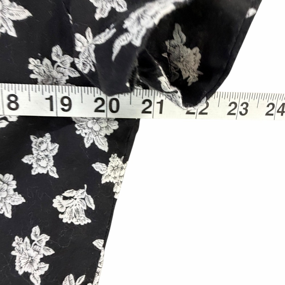 Vintage Christian Dior Separates Blouse Women 10 Black White Floral Modest Retro - Picture 7 of 12